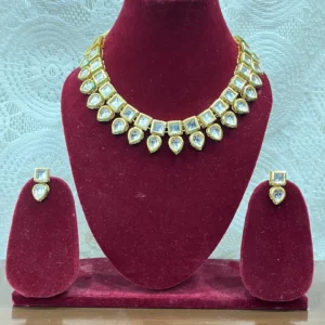 Golden Ethnic Kundan necklace