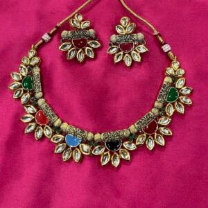 Minakari Jewellery Necklace(Multi colour)